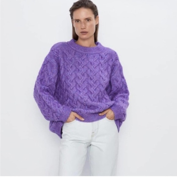 Zara Sweaters - ZARA Oversized Chunky Cable Knit Sweater